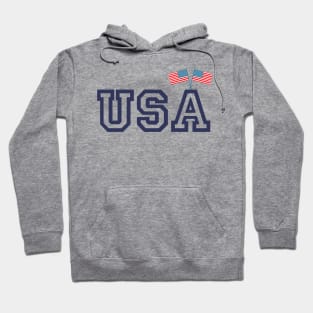USA letter print with american flag Hoodie